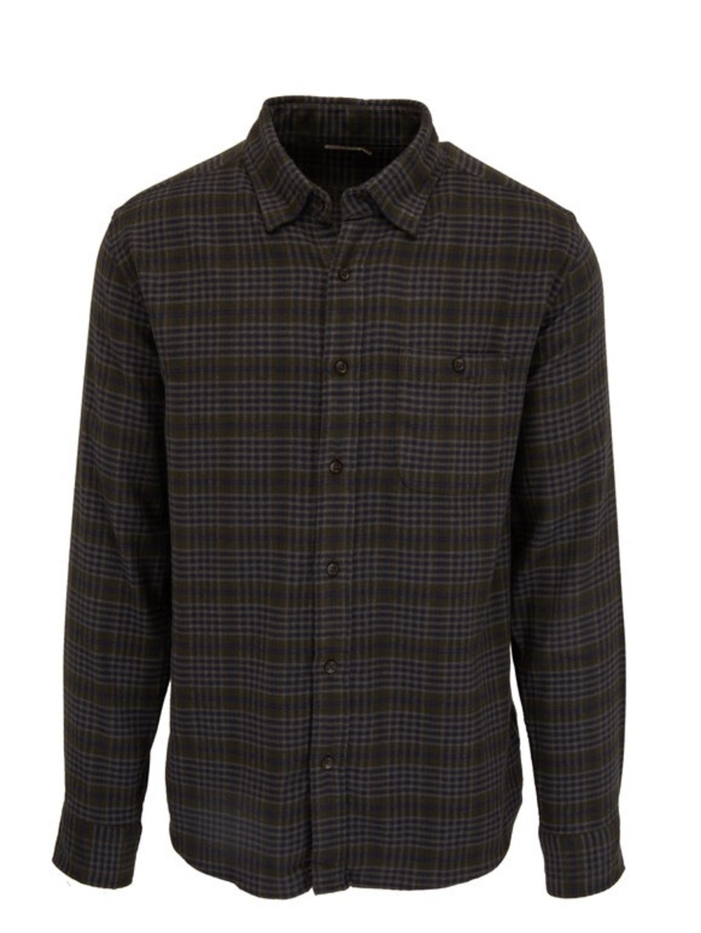 Faherty dark colored Deer Springs plaid flannel shirt sz L